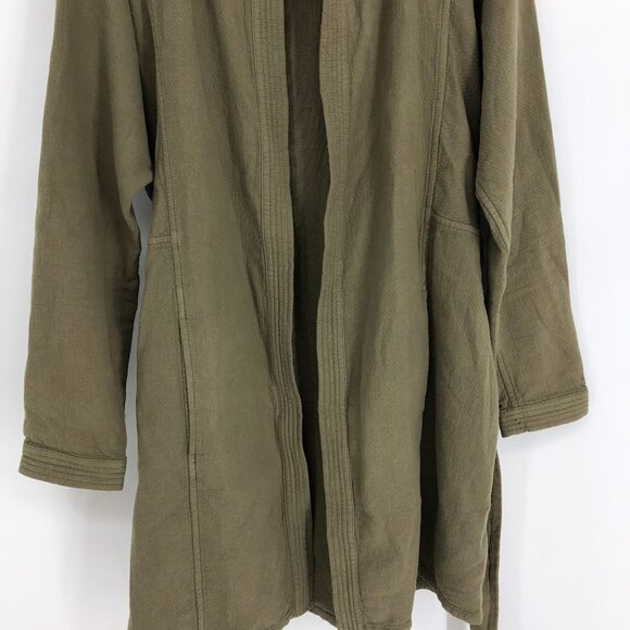 Madewell Olive Green Stitch  Edge Duster Utility Jacket Cardigan tie waist XS - Picture 7 of 16
